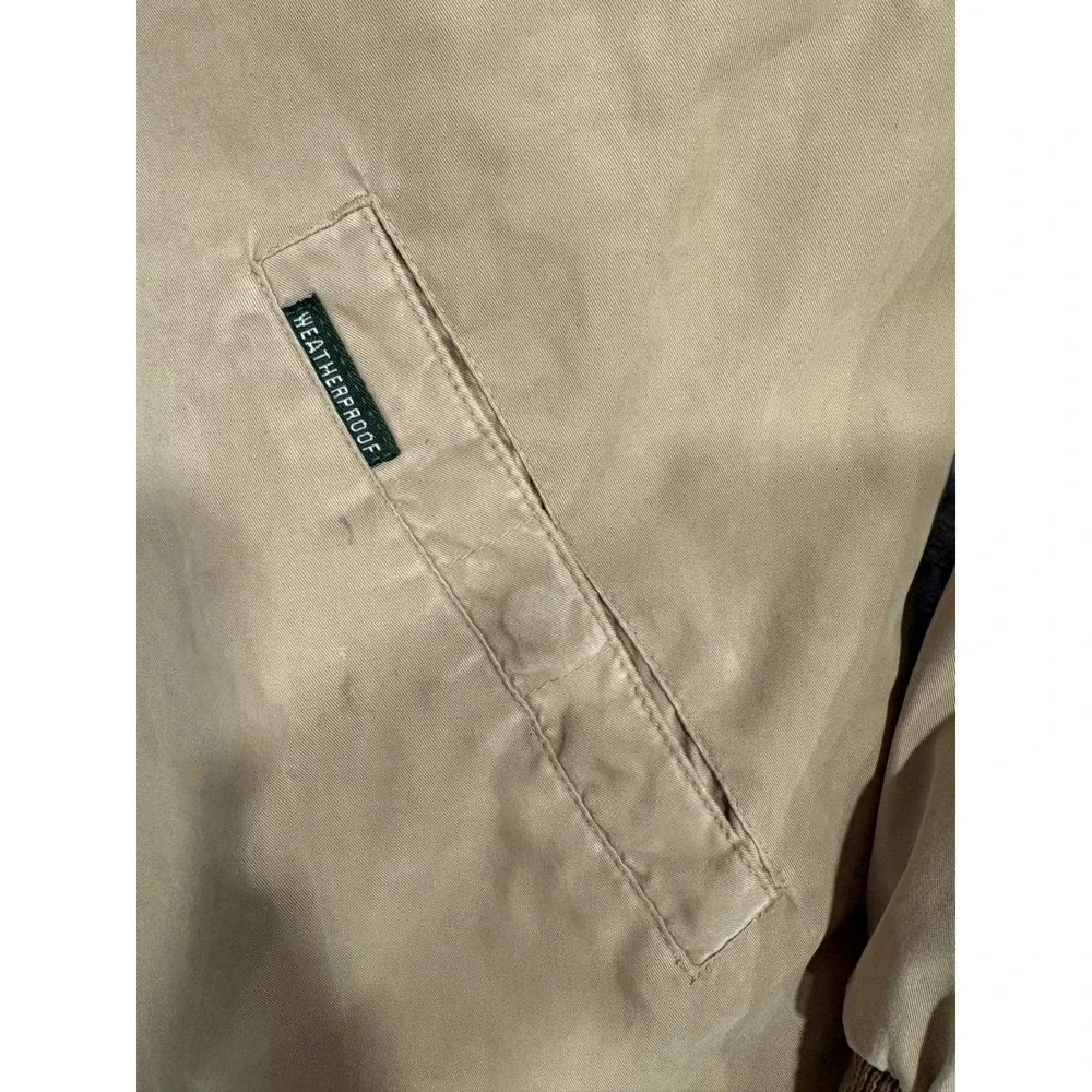 Weatherproof Mens XL Tan Khaki Microfiber Golf Jacket Full Zip Windbreaker Lined